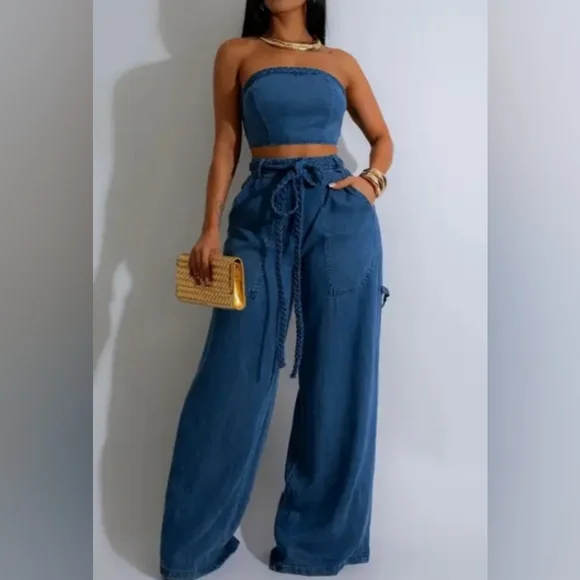 Stylish Blue Women's Jumpsuit - Picture 1 of 2